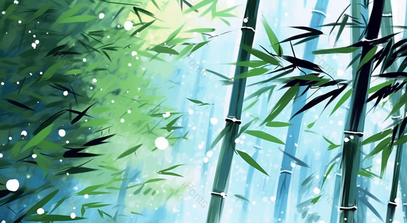 抽象绿色竹叶简约渐变插画,插画/手绘图,插画/手绘图库,插画/手绘图下载,插画/手绘